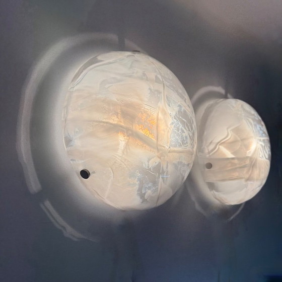 Image 1 of Paire d'encastrés hillebrand en verre de Murano, 1970