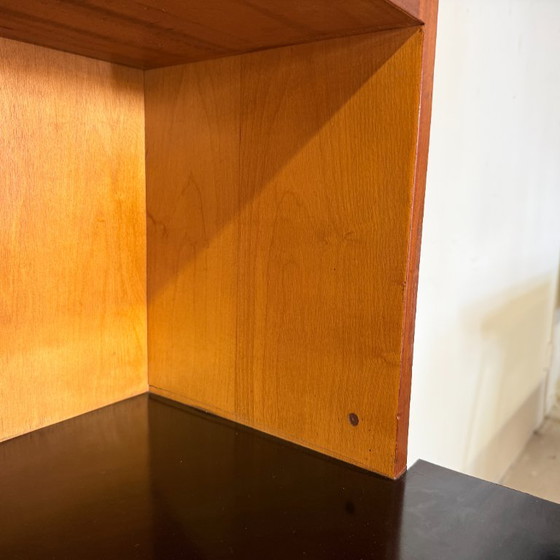 Vintage Duitse Apothekerskast In Mahonie | Mid-Century Modern – Opbergkast, Glass, Wood (photo 13 of 14)