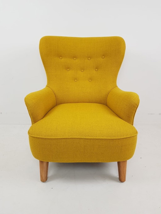 Vintage Artifort Theo Ruth Yellow Men's Model | New Upholstered Wool De Ploeg