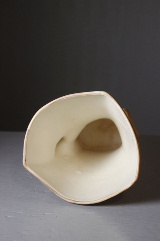 Image 1 of Grandjean Jourdan in Vallauris - Large satin-finish faux wood vase, France, 1950s
