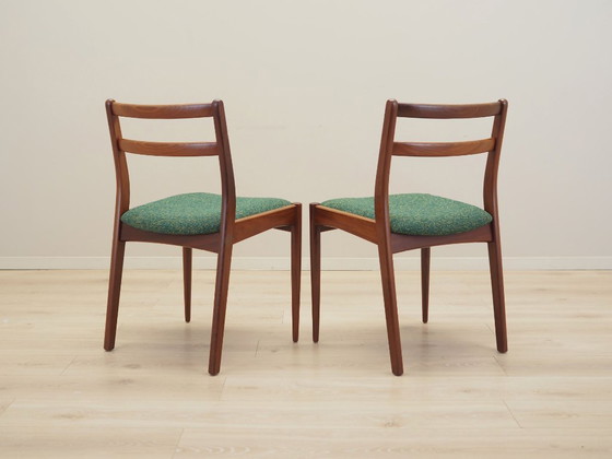 Image 1 of Set van twee teakhouten stoelen, Deens ontwerp, jaren 1970, productie: Denemarken