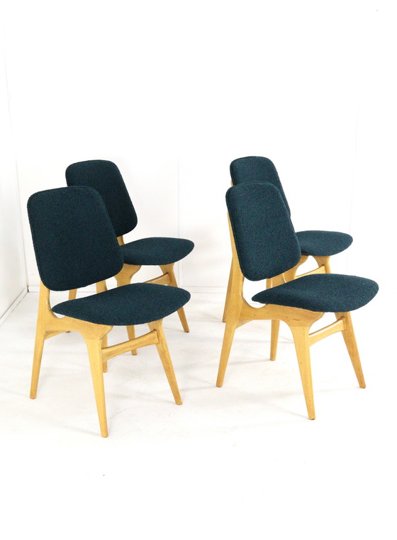 Image 1 of Set van 4 vintage eetkamerstoelen reupholstered