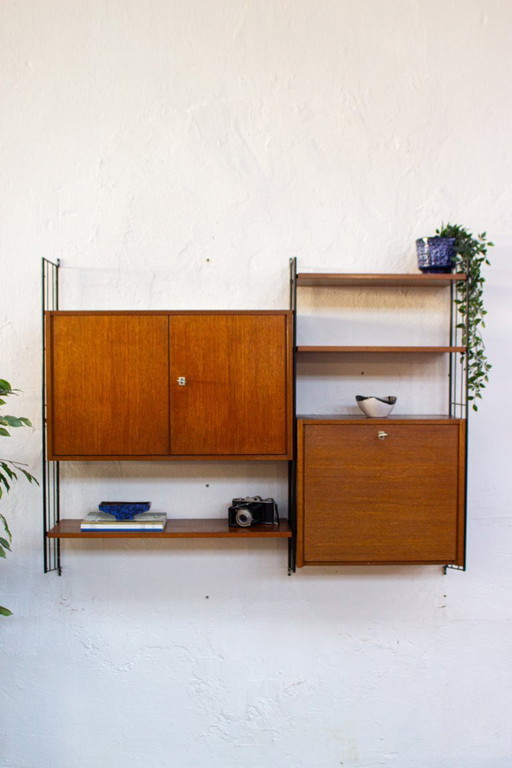 Vintage Teak String Regal Wandregal Sideboard Mid Century 60er