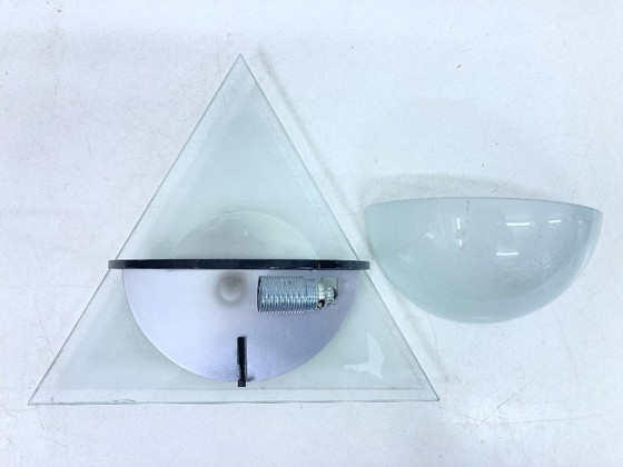 Image 1 of 2 Lampade da parete in vetro Lamperti Illo Design Alberto Podesta anni '80 Postmoderno