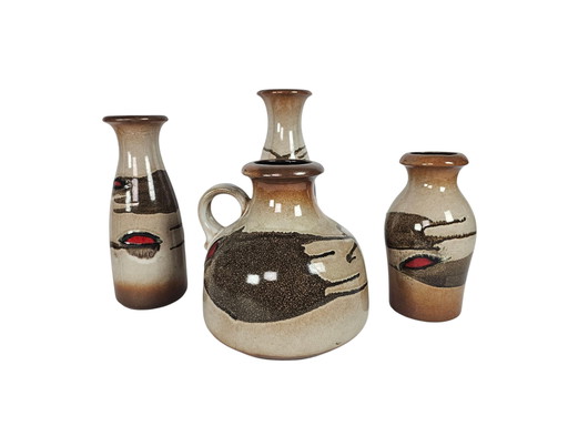 Scheurich keramik West Germany - 4 vases - Fat lava - 70's