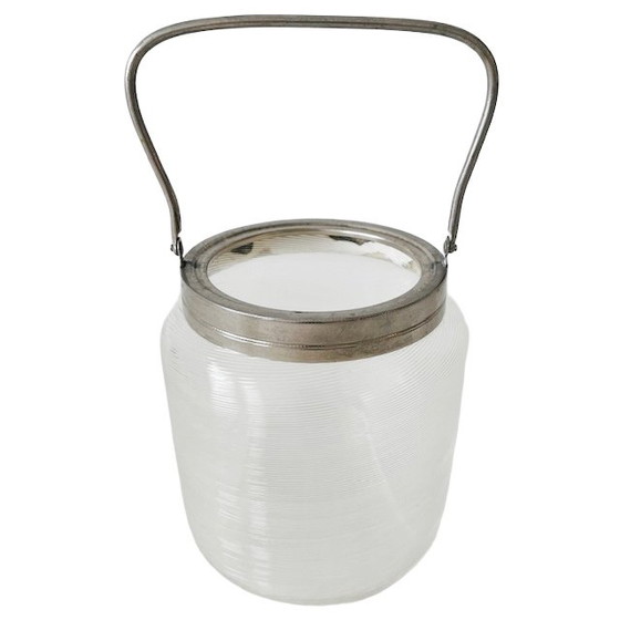 Image 1 of Vintage ice bucket Fries wire glass chrome 1960's