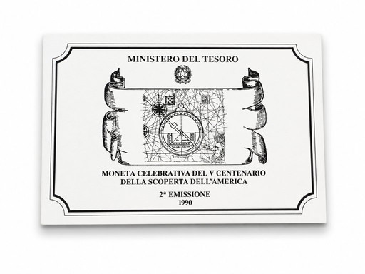 Pièce d'argent commémorative de la découverte de l'Amérique, 1990
