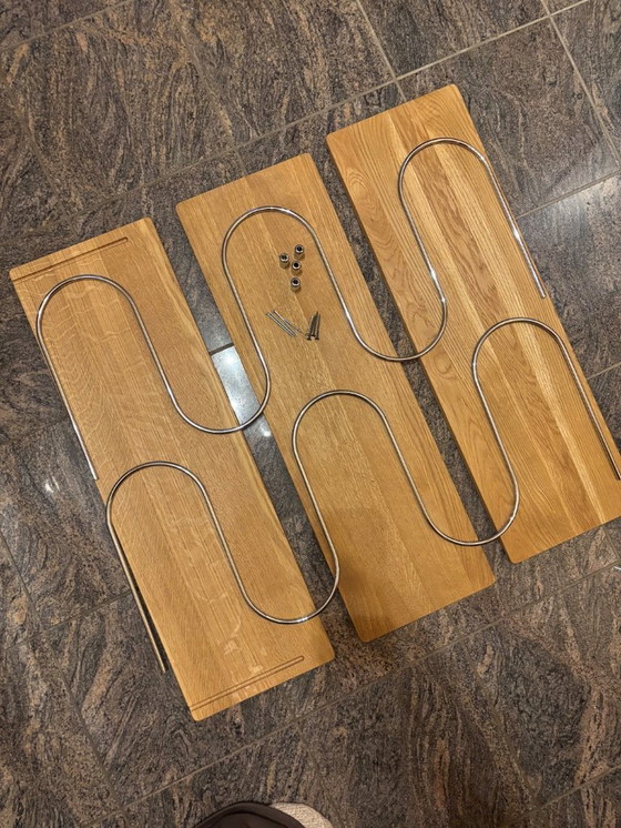 Image 1 of Solid Wood Shelf “Onda” // Schneid Studio Chrome Oak