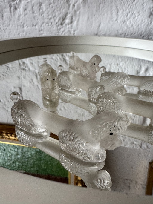 Art Deco Glass Poodle Knife Holder