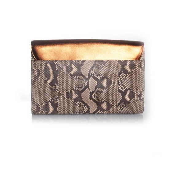 Image 1 of Gucci Clutch aus Pythonleder mit Metallklappe