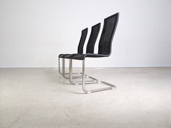 Image 1 of Ensemble original de 3 chaises cantilever Tecta B20 Jean Prouvé, noires
