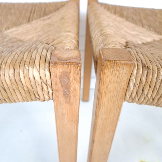 2x Vintage J.L. Moller model 401 Danish design chairs 70s – Dining chairs, Wicker, Wood (photo 11 of 11)