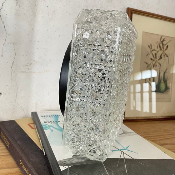 Large Square Wall Sconce Ceiling Light Clear Glass Vintage Light Fixture 1970s 1980s – Wall lights (photo 3 of 9)