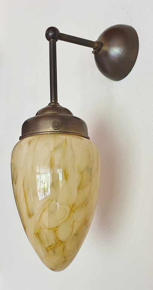Art Deco Marbled Wall Lamp