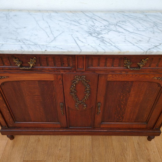 Image 1 of Vintage antique dresser chest of drawers bathroom furniture with marble top