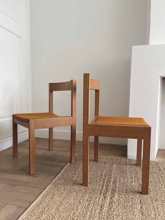 Image 1 of Set di 4 sedie da pranzo in rovere, di Gerard Geytenbeek per AZS, anni '60, firmate.