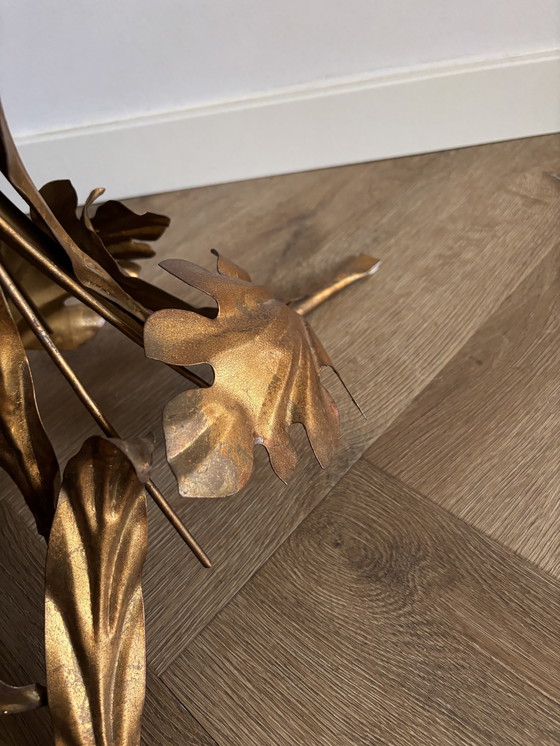 Image 1 of VINTAGE MESSING VERGULDE BIJZETTAFEL / SALONTAFEL HANS KÖGL