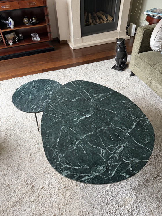 Image 1 of Green marble coffee table set
