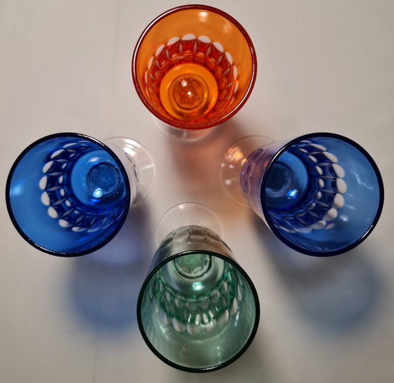 Image 1 of Champagne glasses crystal glass colorful 4 pieces