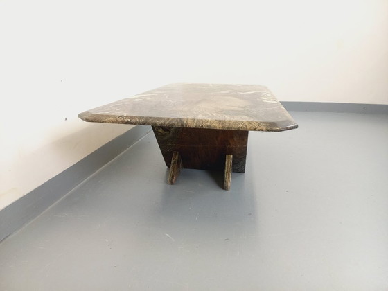 Image 1 of Vintage marmeren salontafel uit de jaren 70.