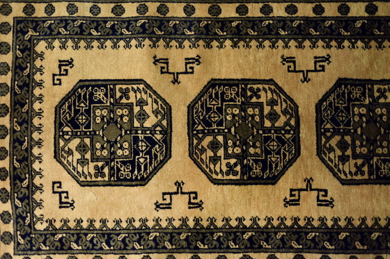 Image 1 of Handgewebter orientalischer afghanischer Gold-Ersari-Teppich, 1930er Jahre