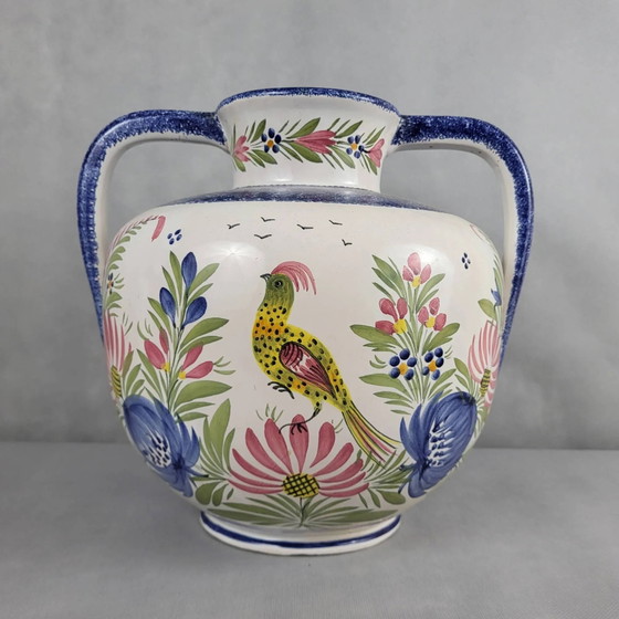 XXL ball vase in Quimper HB earthenware – Porcelain, Vintage (photo 2 of 11)