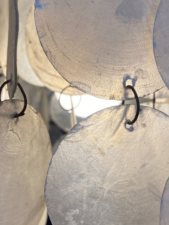 Suspension Lamp Chandelier Ceiling Light Mother-of-pearl Verner Panton vintage 1970 – Stone (photo 18 of 20)