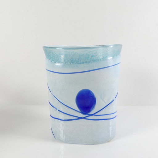 Kosta Boda Vase Galaxy Blue, signed Vallien