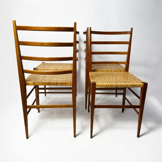 Image 1 of Set di 4 sedie italiane vintage in stile Superleggera
