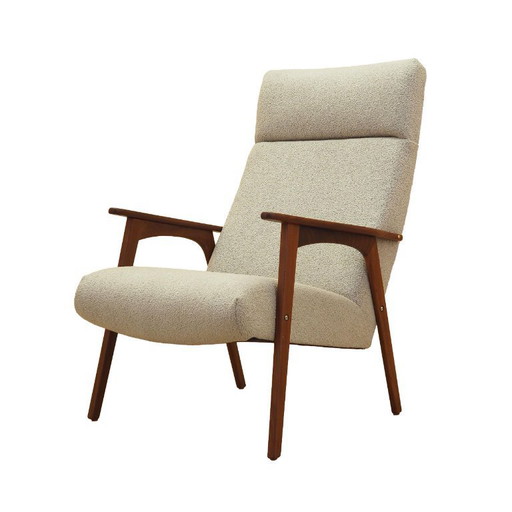 Teakhouten fauteuil, Deens design, jaren 70, gemaakt in Denemarken.