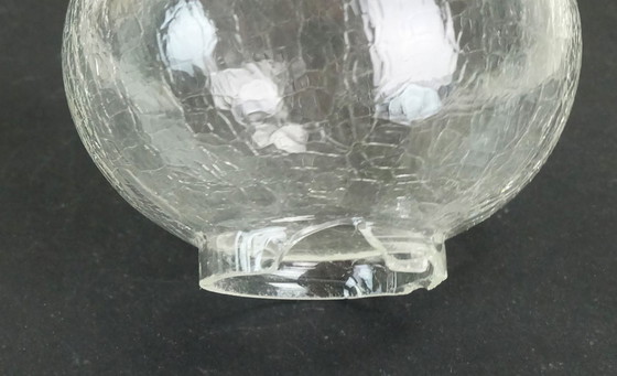 Image 1 of fantastic 1960s mid century CHANDELIER metal brass 12 crackle glass shades