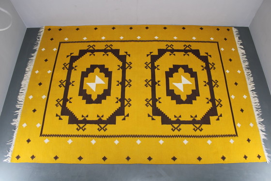 Image 1 of 1950er Jahre Großer Kilim-Wollteppich , Tschechoslowakei