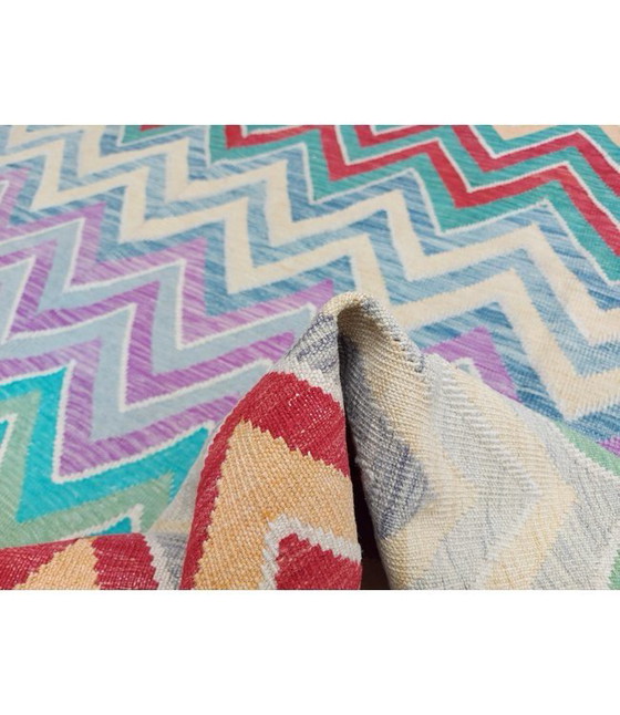 9'68x8'47 Hand Woven Afghan Wool Kilim Area Rug, Rugs & carpets, Beige (photo 7 of 9)