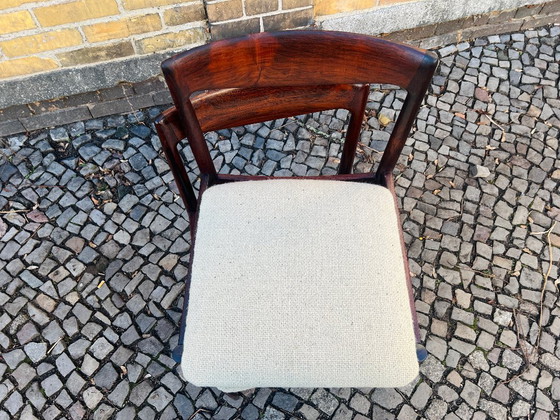 Image 1 of 4 sedie Vesterlund in stile Mid-Century Modern danese di Lübke / Erik Buch - palissandro e tessuto