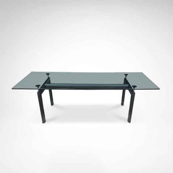 Image 1 of Table de salle à manger LC6 en verre et métal, conçue par Le Corbusier et al. pour Cassina, années 1990
