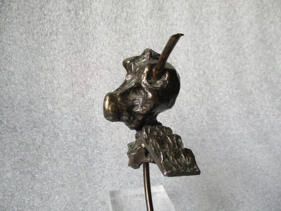 Image 1 of Sculpture en bronze, style abstrait et expressif, 15 cm.