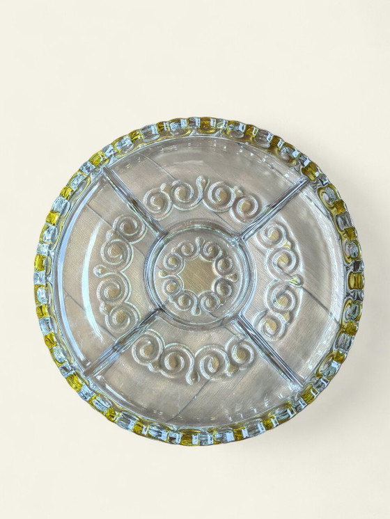 Image 1 of Coupe à goûter vintage de Walther Glas | verre jaune et transparent| années 70