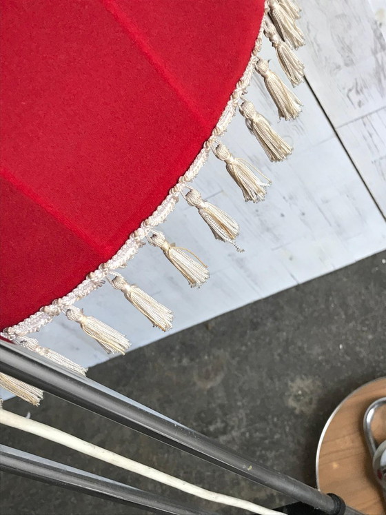 Mid-Century Chrome Plated Floor Lamp with Red Shade, 1960s – Floor lights, Mid Century Modern (photo 5 of 8)