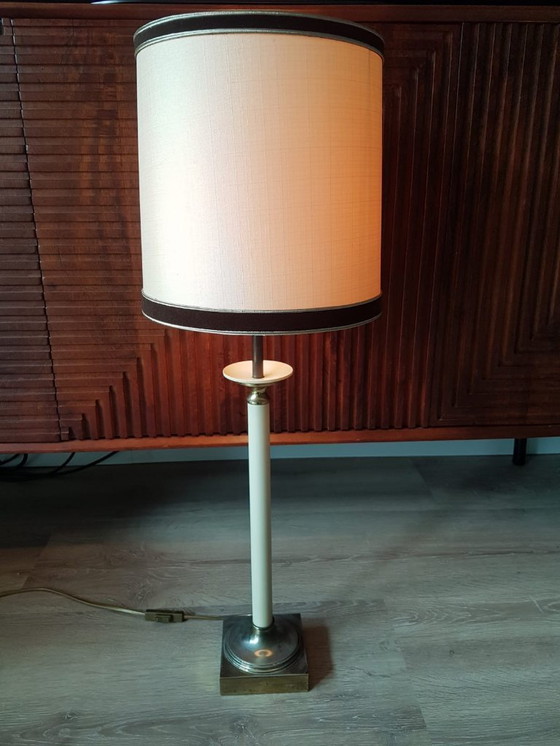 Image 1 of Lampe de table Kullmann Vintage Brass Textile - Etat d'origine