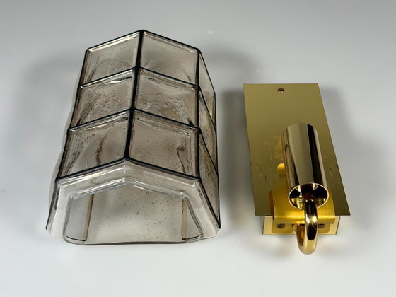 Image 1 of Lámpara de pared de los años 60/70, Glassworks Limburg, Alemania, vidrio y metal.