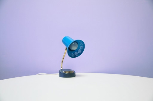 lampe de table en métal turquoise Mathieu Mategot