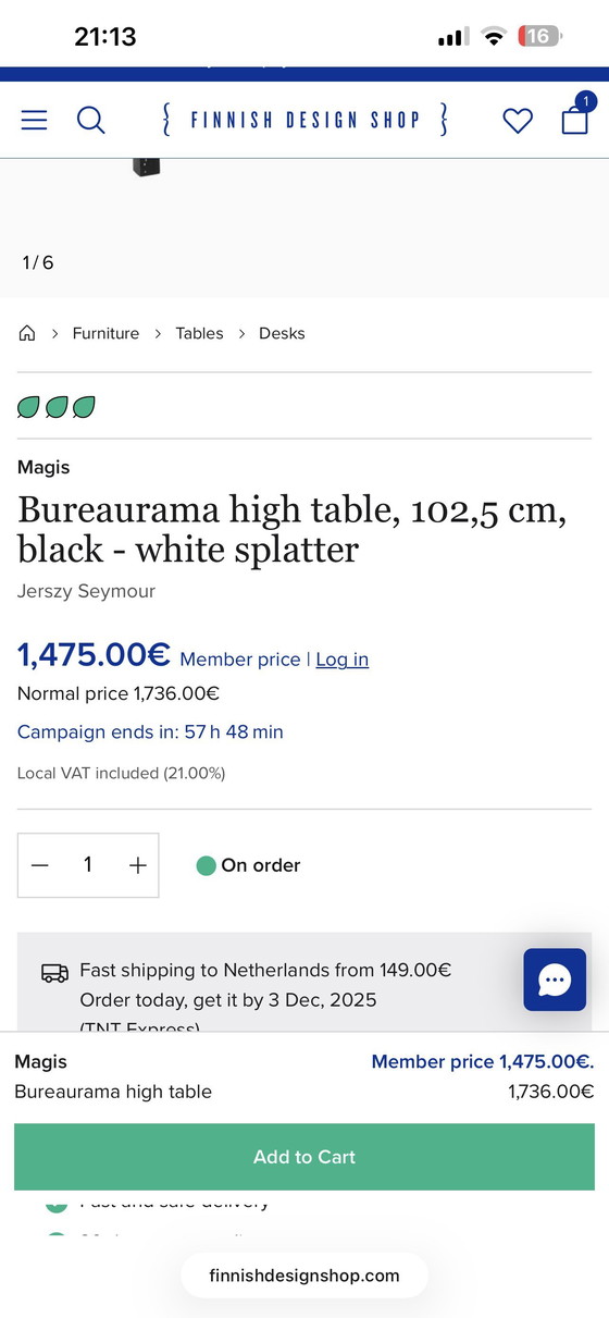 Image 1 of Magis hoge tafel Bureaurama High Table door Jerszy Seymour  