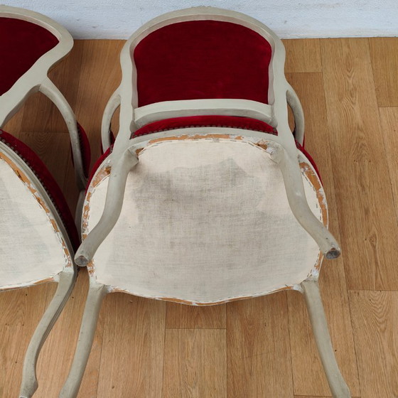 Image 1 of Sedie e poltrone vintage francesi in stile Luigi XV. Prezzo fisso.