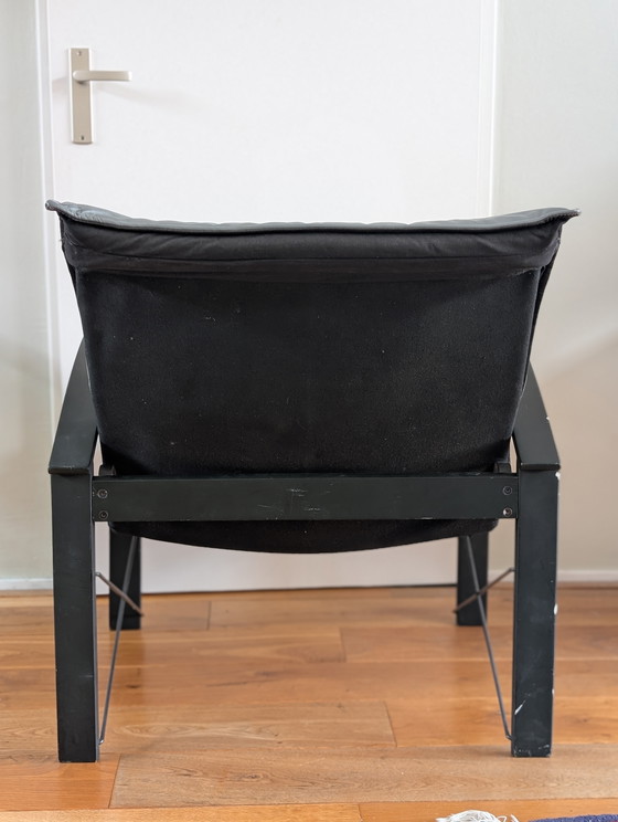 Image 1 of Vintage 1980 Tord Bjorklund Polhem IKEA fauteuil stoel grijs leder