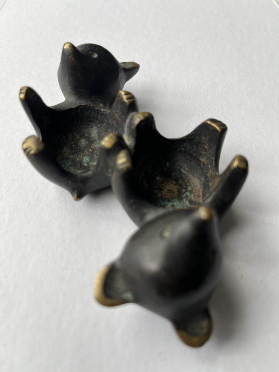 Image 1 of Vintage Walter Bosse bear bronze candle holder midcentury for Herta Baller