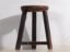 Antique dark colored round stool (c.1900) #11, Wood, Brown, Rustic (photo 15 of 16)