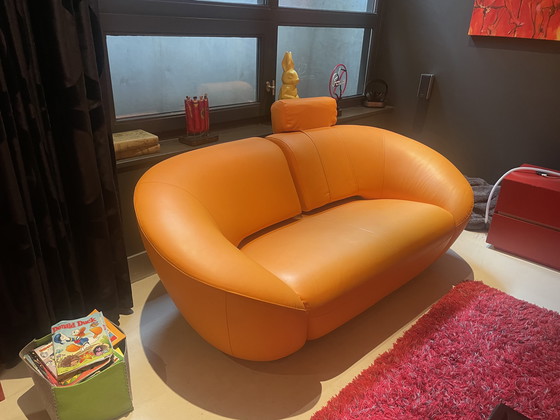 Image 1 of Topform gele leren bank