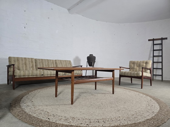 Image 1 of Eugen Schmidt Sofa Daybed jaren 60 Mid Century Zitgroep Fauteuilset Easy Chair Vintage