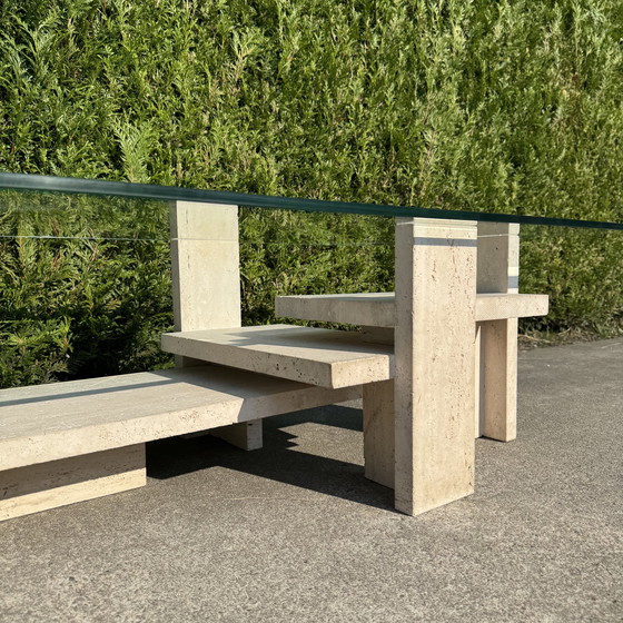 Image 1 of Tableaux Brutalist travertin