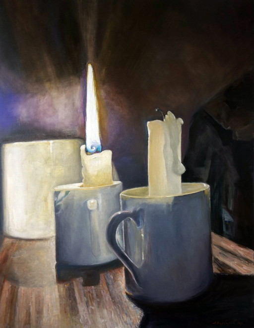 Original Ölgemälde Zeitgenössische Kunst Kerzensymbolik Lösch dich nicht aus